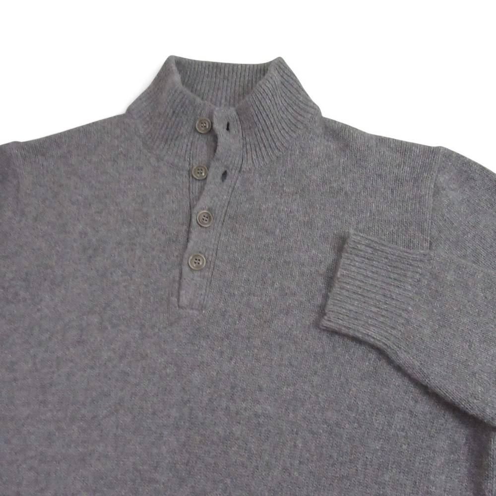 J Crew‎ Mens Sweater Pullover Long Sleeve XXL Gray Lambswool Blend Mock Neck
